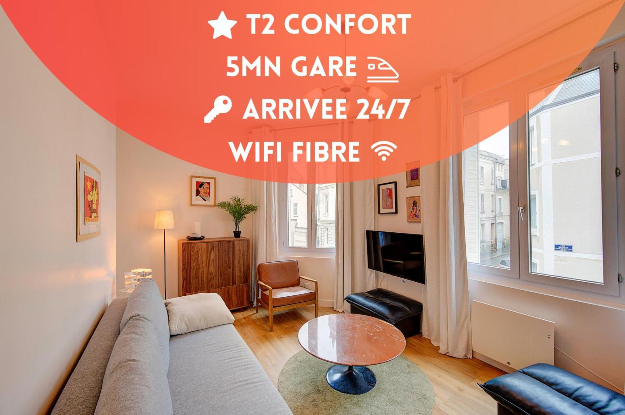 Chic Et Cosy - 5Mn De La Gare - Arrivee Autonome Lägenhet Tours Exteriör bild